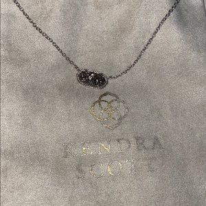 kendra scott platinum drusy necklace